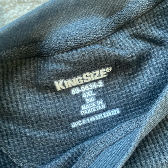KingSize Waffle-Knit Thermal Crewneck Tee in dark heather gray Size 4X Big NIB - Picture 5 of 5